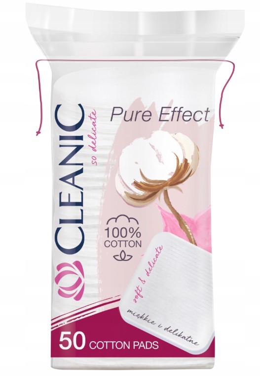 Płatki kosmetyczne kwadratowe Cleanic Pure Effect 50szt
